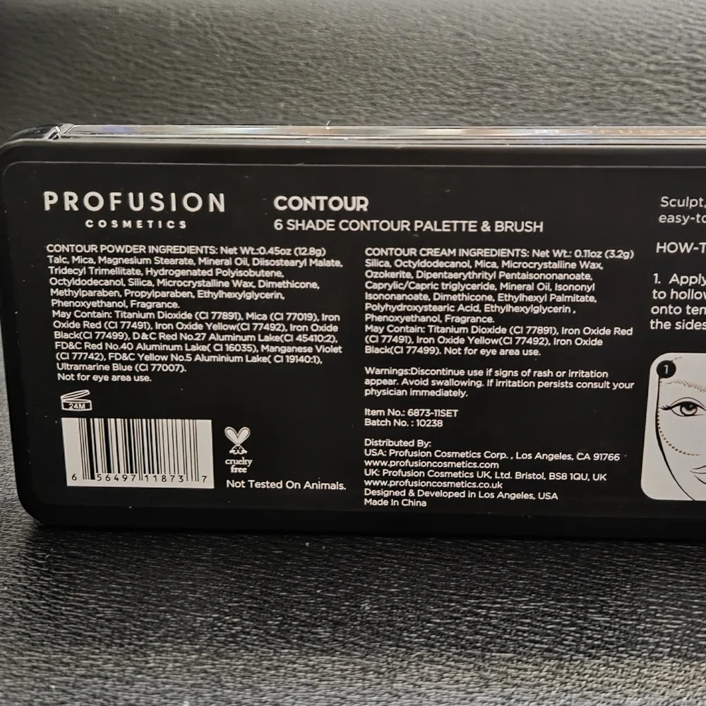 Profusion Cosmetics Six Shade Contour Palette and Brush